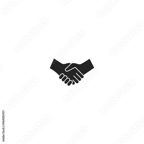 Silhouette Handshake Icon for World Refugee Day – Solidarity and Support Symbol