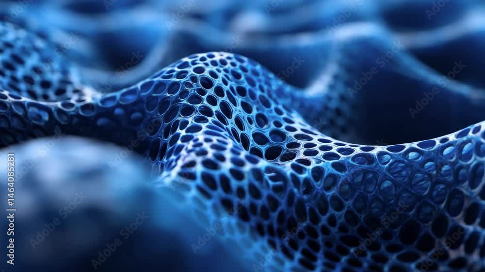 Flowing digital landscape with smooth, wave-like patterns in glowing blue tones, textured with dotted surfaces t Flowing digital landscape with smooth, wave-like patterns in glowing blue tones, textured with dotted surfaces t