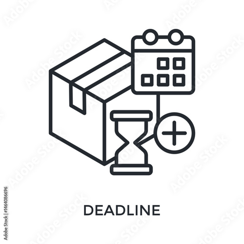 Deadline Icon Outline Style. Vector Illustration For Graphic Design