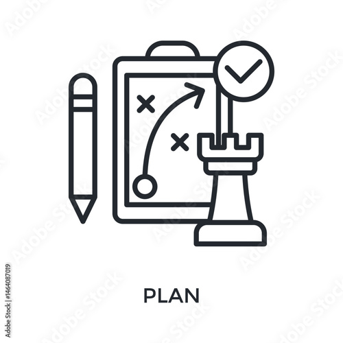 Plan Icon Outline Style. Vector Illustration For Graphic Design