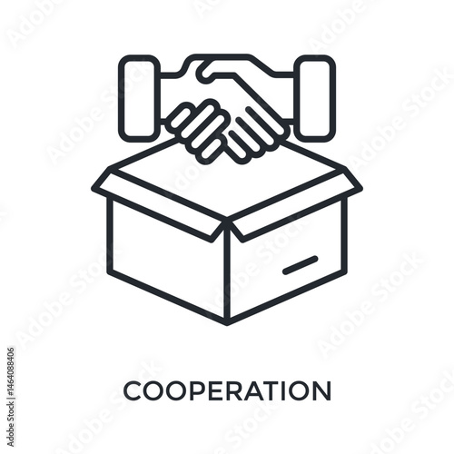 Cooperation Icon Outline Style. Vector Illustration For Graphic Design