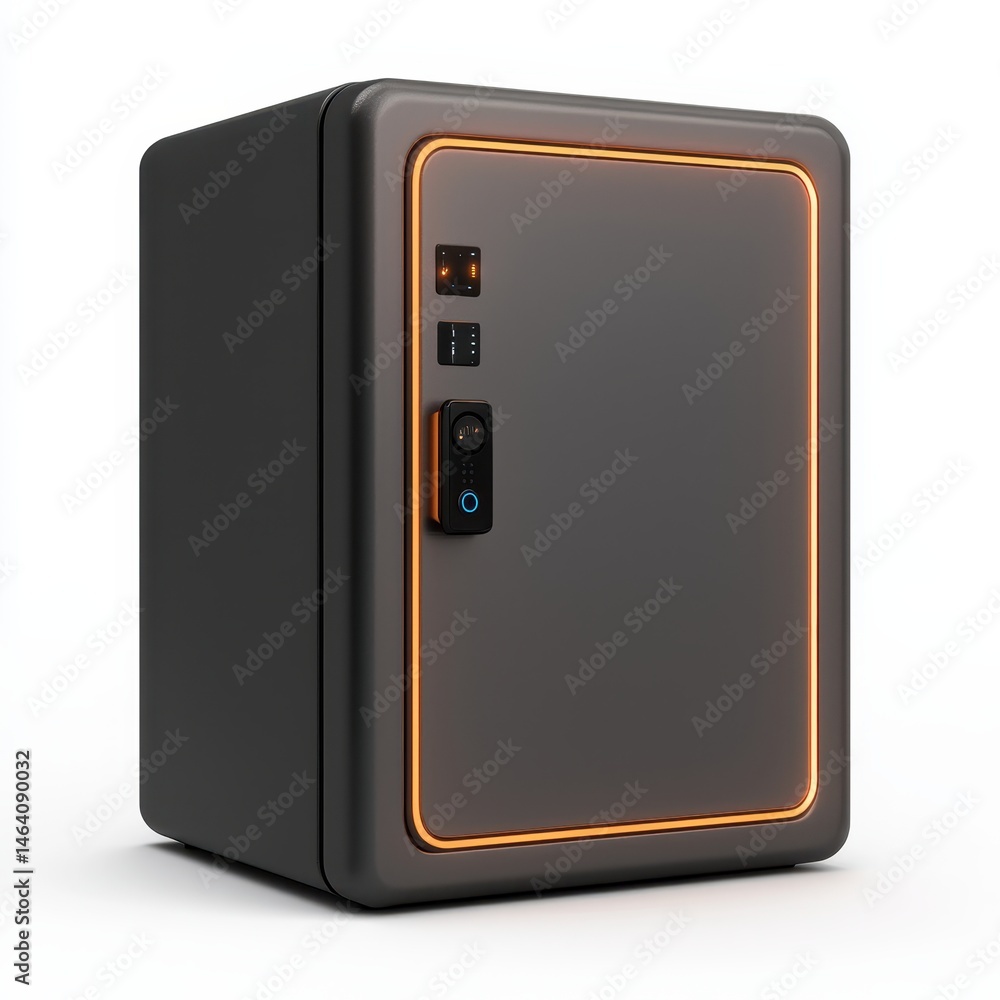 Modern sleek mini fridge with stylish design and LED lighting Modern sleek mini fridge with stylish design and LED lighting