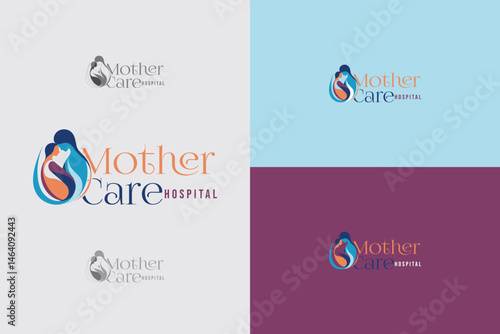 Vibrant and professionally designed logo representing maternity, care, family well-being, and hospital services. Perfect for organizations focusing on motherhood, maternal care, and child health servi