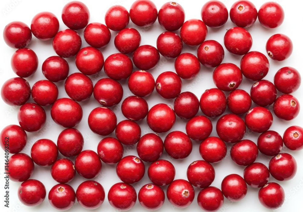 A collection of fresh cranberries scattered on a white surface, ready for holiday baking and cooking A collection of fresh cranberries scattered on a white surface, ready for holiday baking and cooking