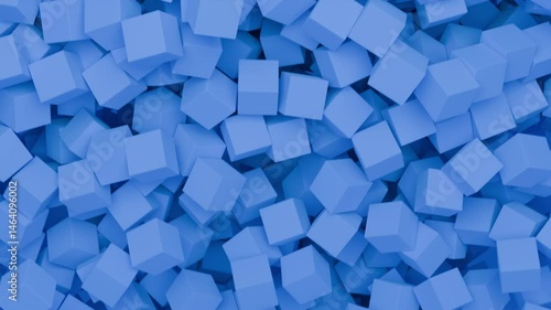 大量の立方体が落下し続けるスロー映像 3DCG