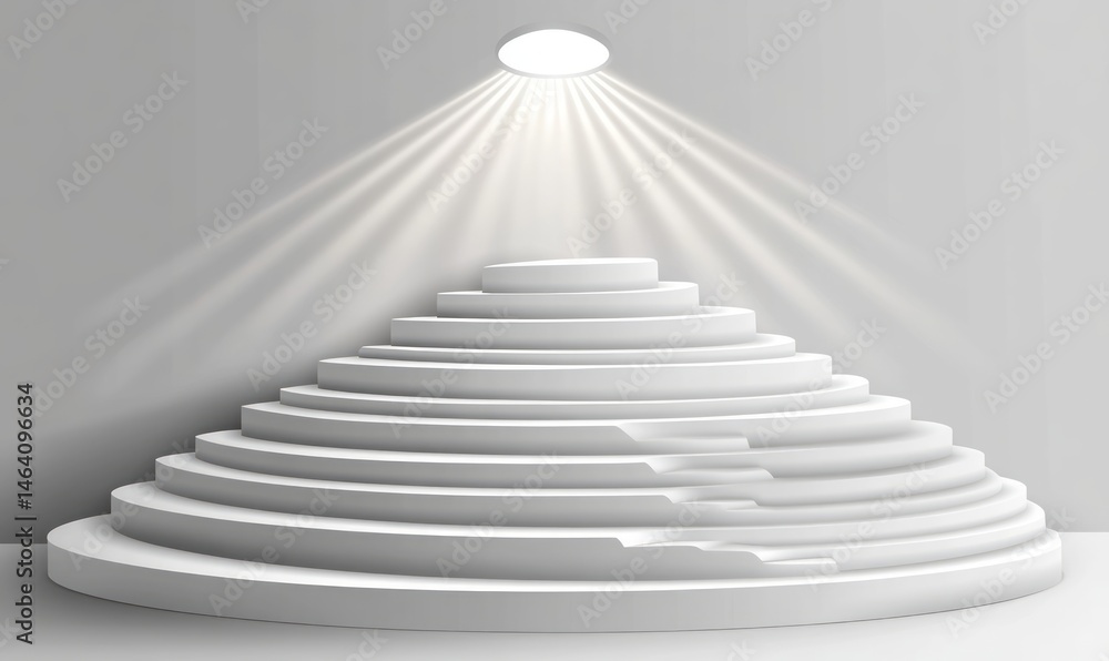 Abstract White Steps With Spotlight Abstract White Steps With Spotlight