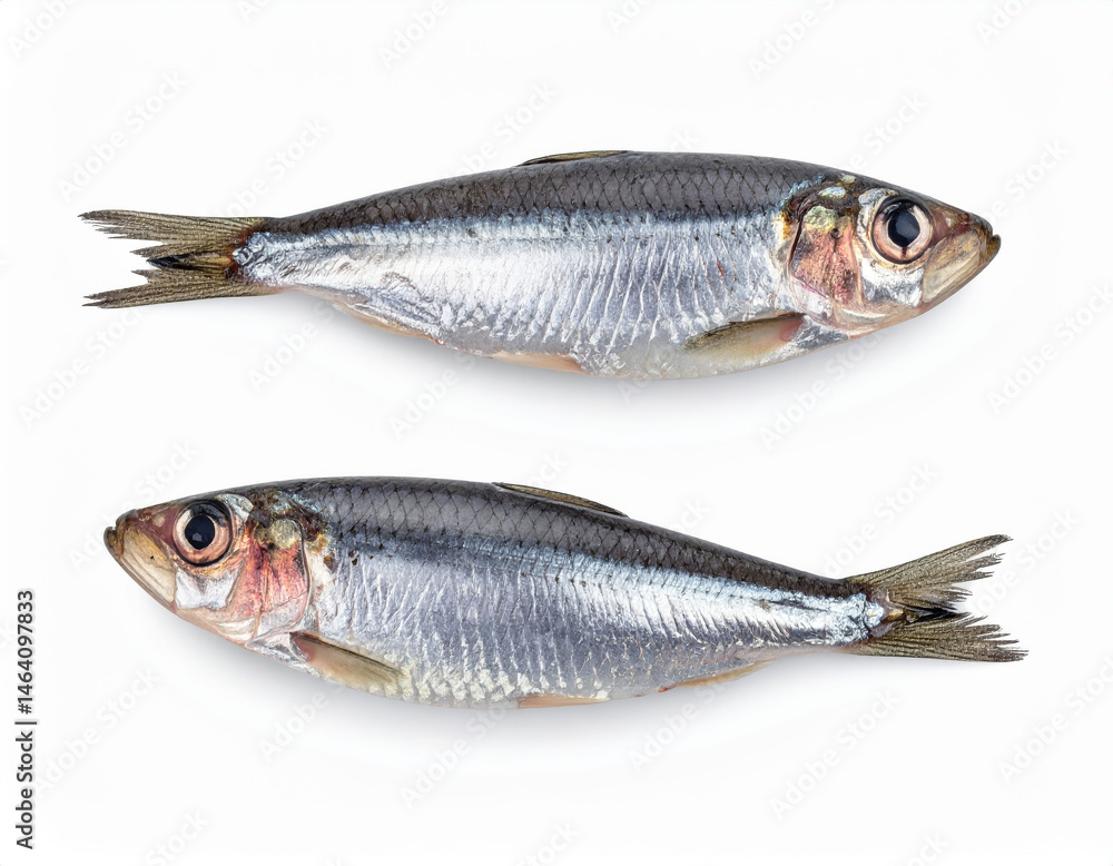 Obraz premium The smoked sprats lying on a white background