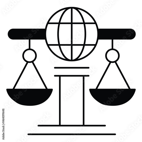 World Legal System and International Regulation vector Icon design