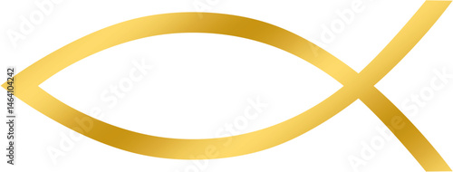 Obraz na płótnie Ichthys (fish) gold version - vector, the sign symbolizes the first Christians and Jesus Christ. w salonie