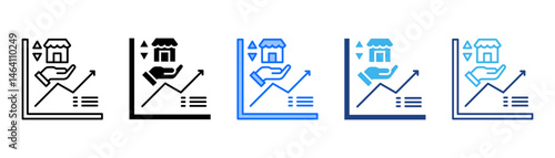 Market Icon Set With Multiple Style Collection 