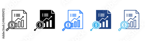 Valuation Icon Set With Multiple Style Collection 