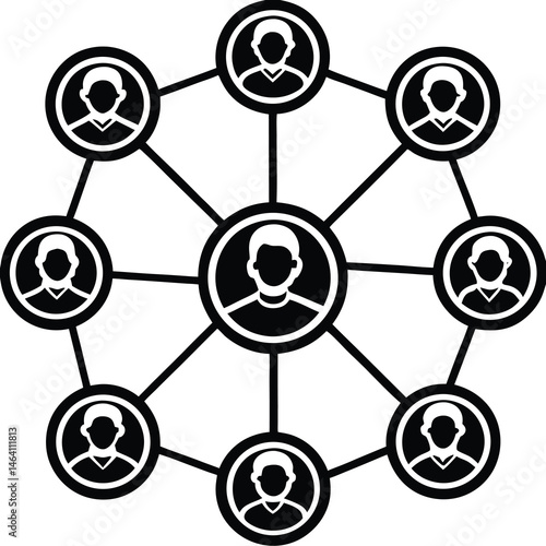Network Diagram of Connected People Icons