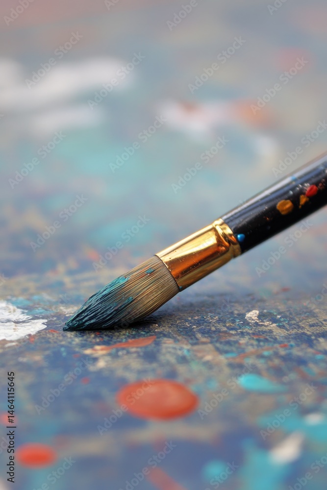 Paintbrush on a canvas Paintbrush on a canvas