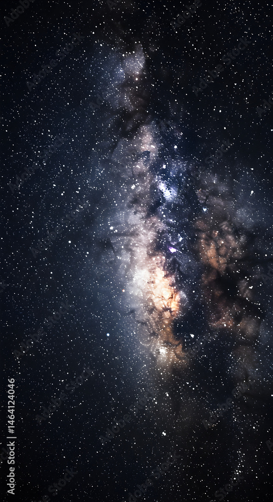 Vibrant Milky Way Galaxy Displaying Cosmic Starry Night Landscape