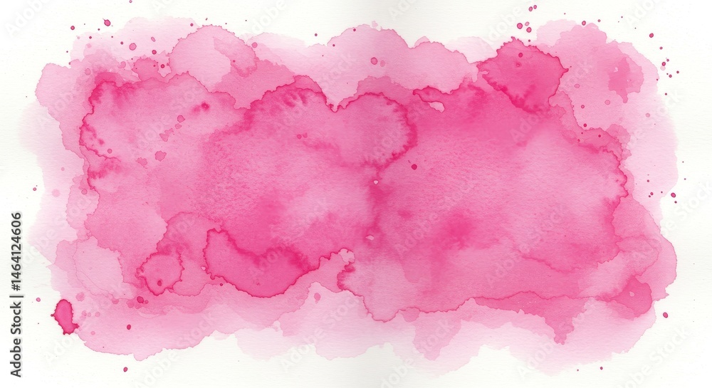 Vibrant Pink Watercolor Stain Texture on White Background