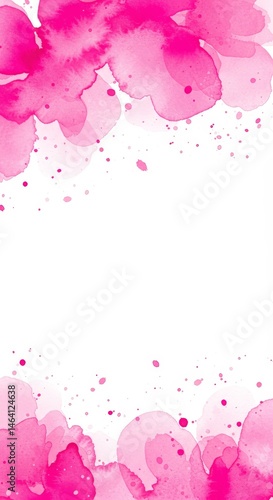 Obraz na płótnie Vibrant Pink Watercolor Textures on White Background and Paper w salonie