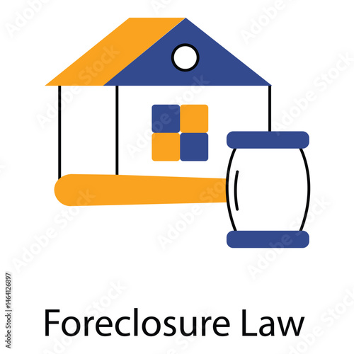 Foreclosure Law Icon with Legal Justice Symbol vector design