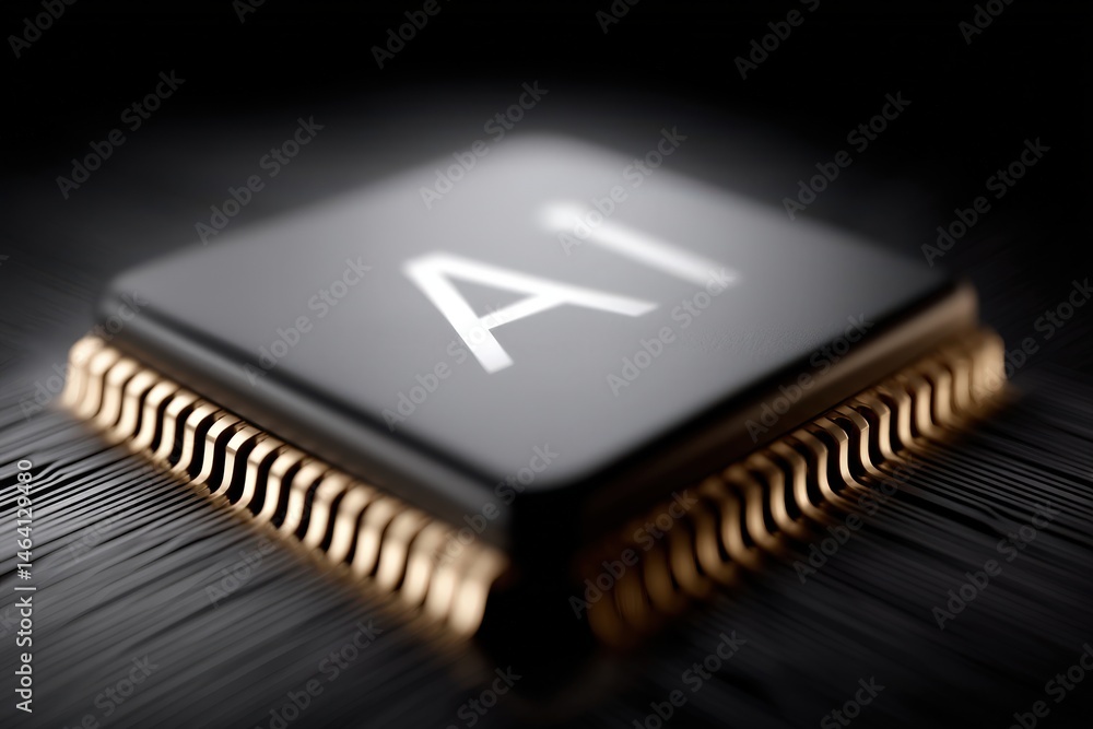 AI processor chip showcasing advanced technology and modern design with intricate details highlighting innovation and digital transformation captured with clarity AI processor chip showcasing advanced technology and modern design with intricate details highlighting innovation and digital transformation captured with clarity