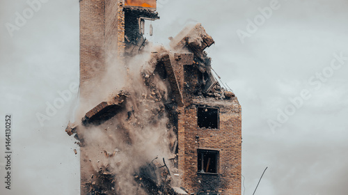 Φωτογραφία ruined street and destroyed houses the city war in Ukrain
