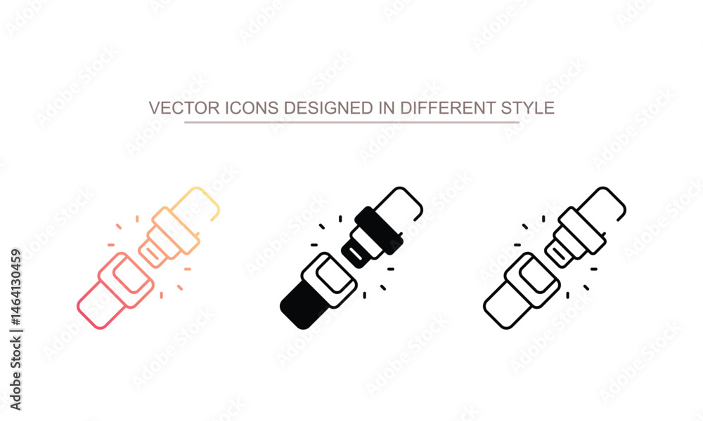 Safety Belt icon design with white background stock illustration Safety Belt icon design with white background stock illustration