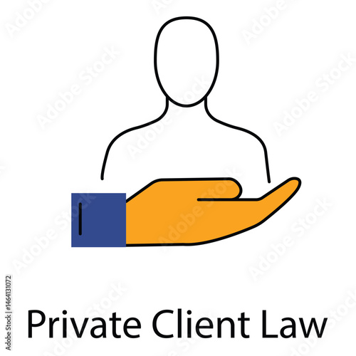 Private Client Law Icon with Legal Symbol vector design