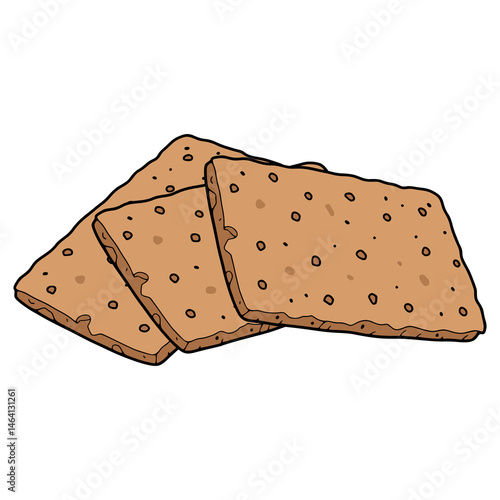 crispbread snack food swedish traditional flat color vector illustration template design