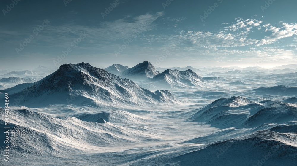 Vast, Endless Tundra Under a Pale Sun with Gentle Cloud Patterns Vast, Endless Tundra Under a Pale Sun with Gentle Cloud Patterns