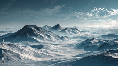 Wallpaper Mural Vast, Endless Tundra Under a Pale Sun with Gentle Cloud Patterns Torontodigital.ca