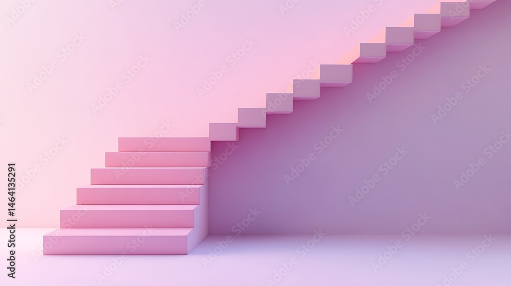 Geometric pastel staircase illustration Geometric pastel staircase illustration
