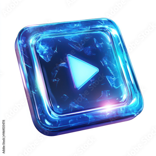 blue glass button