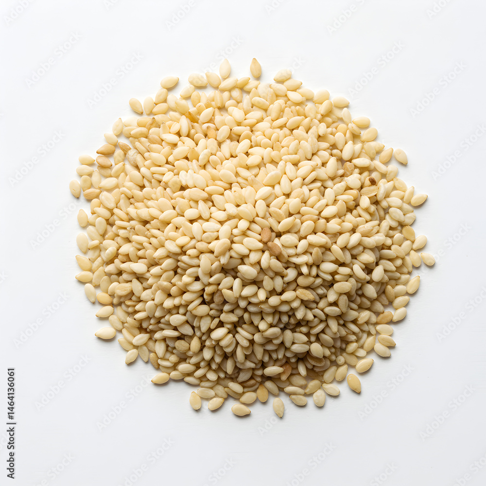 White Sesame Seed Pile Macro Photography Photo with White Background White Sesame Seed Pile Macro Photography Photo with White Background