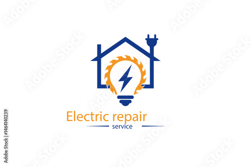 Electric logo. Electrical Power Sun Solar Energy Logo