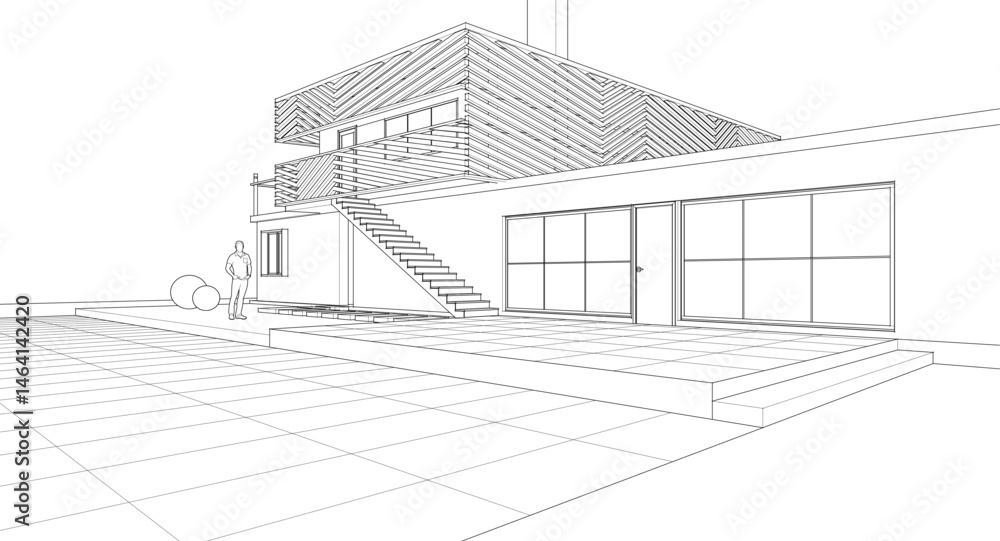 modern modular house 3d illustration
modern modular house 3d illustration