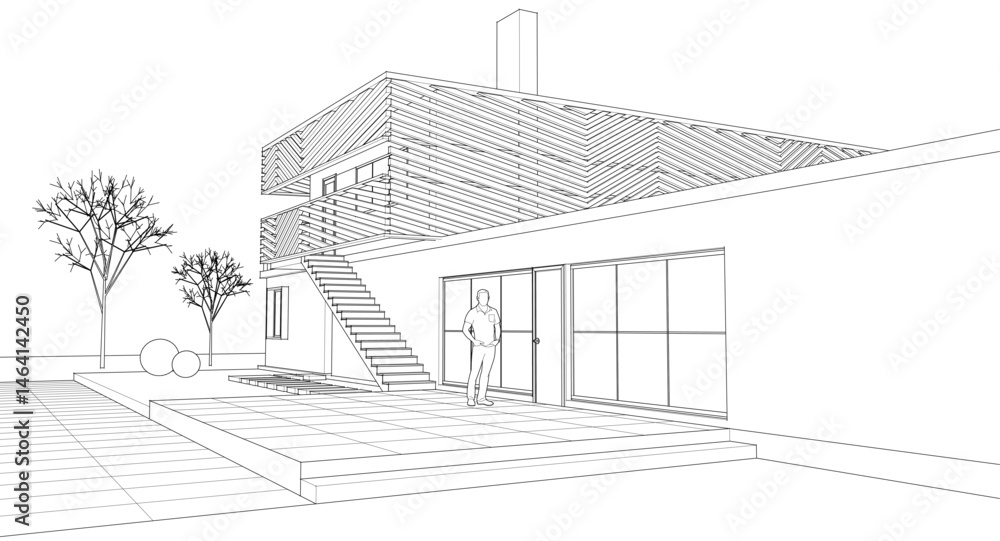 modern modular house 3d illustration
modern modular house 3d illustration