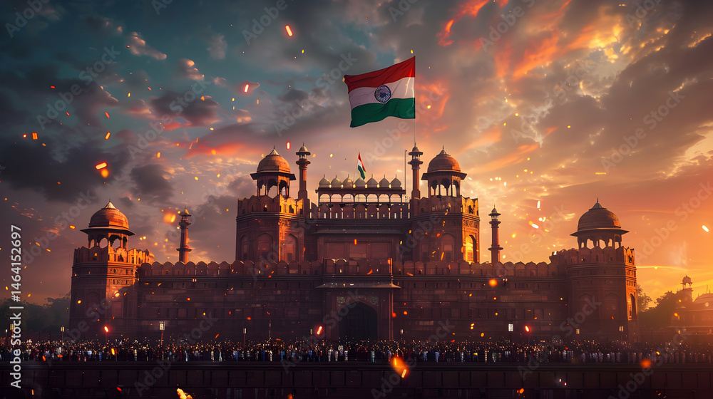 India Independence Day Red Fort Celebration transparent background
