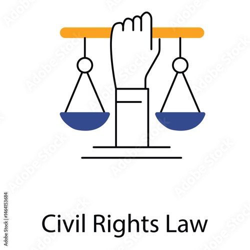 Civil Rights Law Icon Representing Legal Equality vector design
