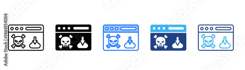 Piracy Icon Set With Multiple Style Collection 