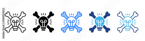 Intellectual Piracy Icon Set With Multiple Style Collection 