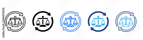 Law Enforcement Icon Set With Multiple Style Collection 