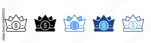 Royalties Icon Set With Multiple Style Collection 
