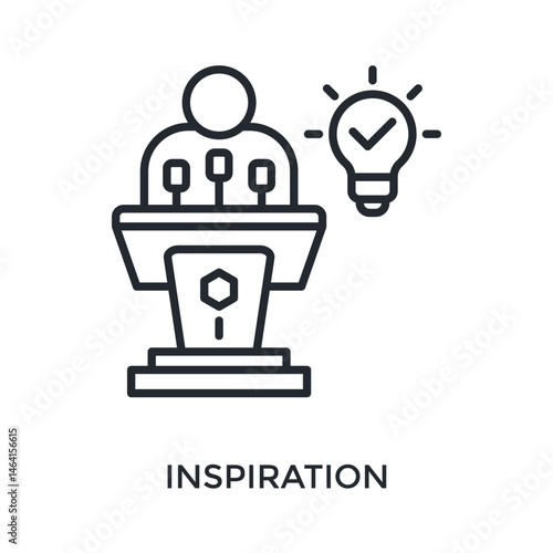 Inspiration Icon Outline Style. Vector Illustration For Graphic Design