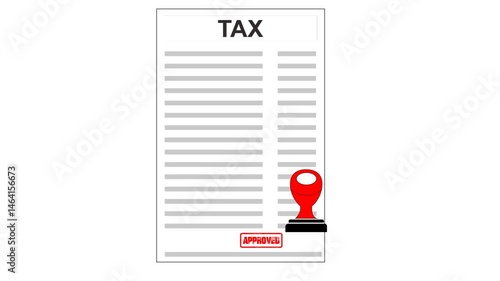 Animated video footage Tax payment, approved stamp