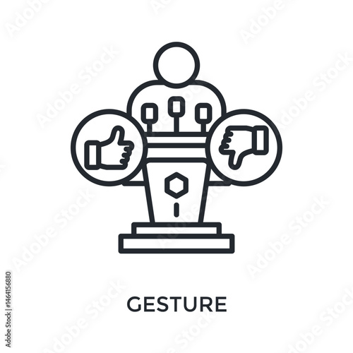 Gesture Icon Outline Style. Vector Illustration For Graphic Design