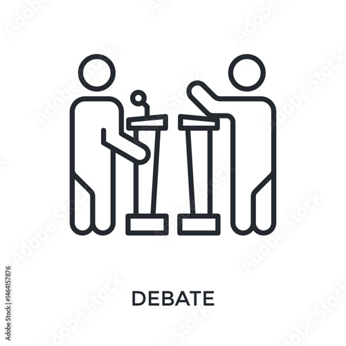 Debate Icon Outline Style. Vector Illustration For Graphic Design