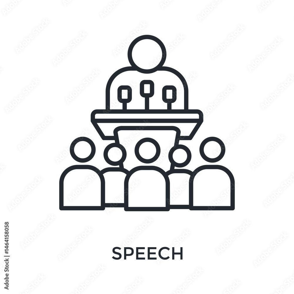 Speech Icon Outline Style. Vector Illustration For Graphic Design Speech Icon Outline Style. Vector Illustration For Graphic Design