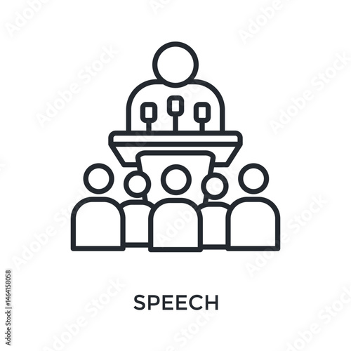 Speech Icon Outline Style. Vector Illustration For Graphic Design