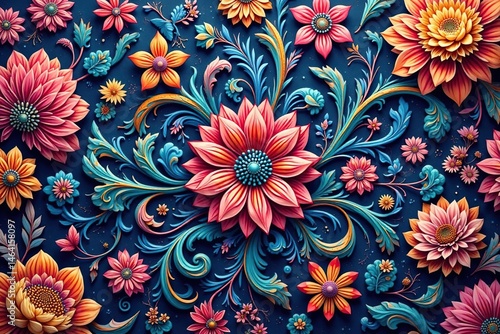 Intricate swirling floral paisley pattern in vibrant hues , paisley, background