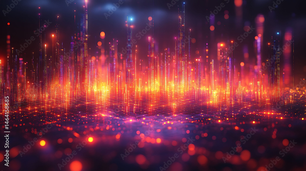 business visualization interface with glowing 3D analytics, modern background business visualization interface with glowing 3D analytics, modern background