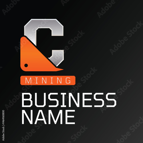 Mining Logo Template with Initial C Letter