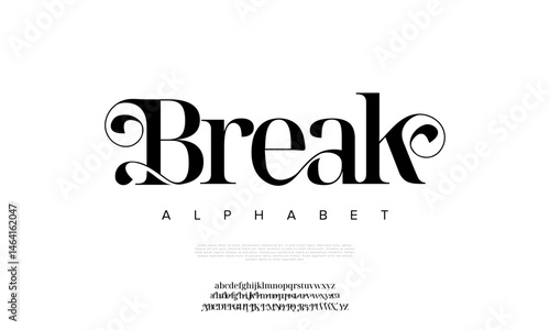 Elegant serif alphabet with modern swash style, perfect for logos, branding, fashion and luxury designs